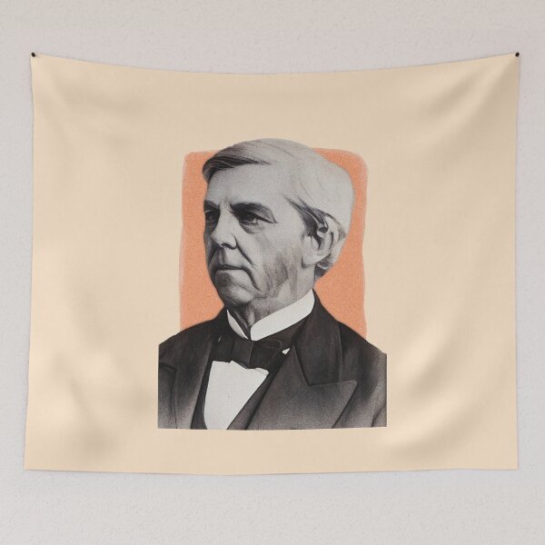 Item preview, American Poet Oliver Wendell Holmes Sr - orange - illustration  designed and sold by Litstoy.