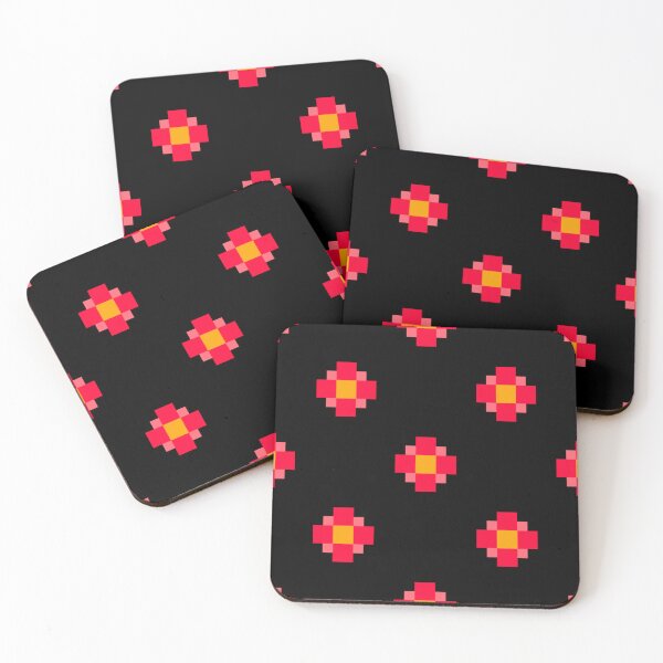 Item preview, Red Pixel Flowers- cute pixel pattern designed and sold by EWNDesigns.