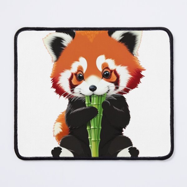Item preview, cute red panda eating bamboo designed and sold by Karaz's Animal Kingdom.
