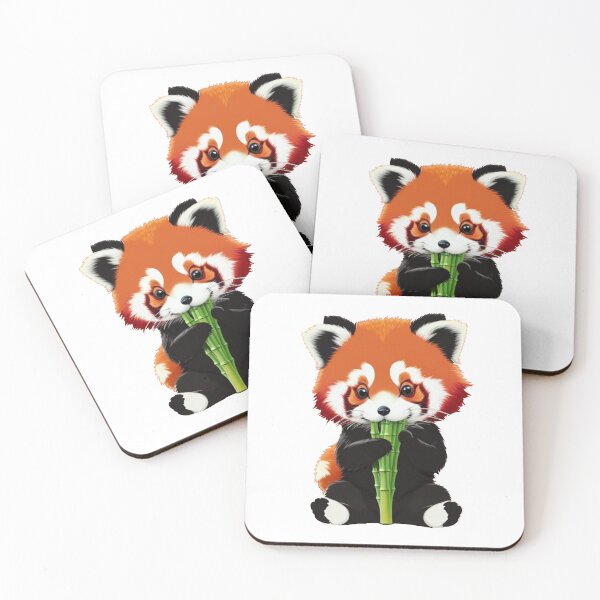 Item preview, cute red panda eating bamboo designed and sold by Karaz's Animal Kingdom.