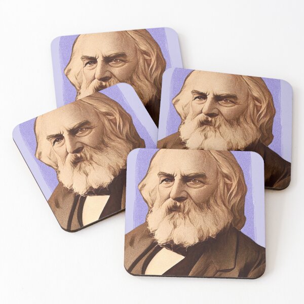 Item preview, American Poet Henry Wadsworth Longfellow - purple - illustration  designed and sold by Litstoy.