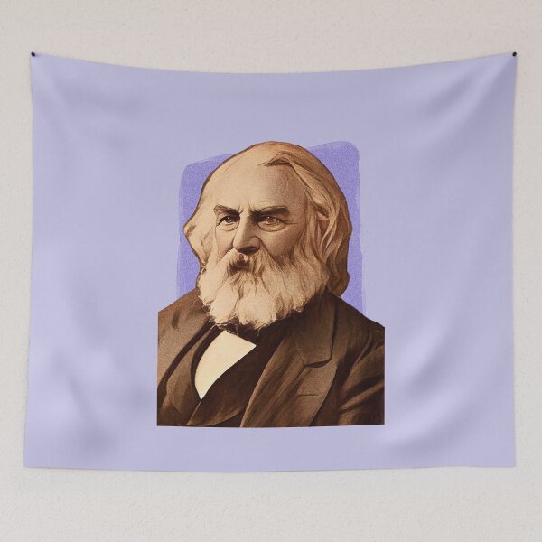 Item preview, American Poet Henry Wadsworth Longfellow - purple - illustration  designed and sold by Litstoy.