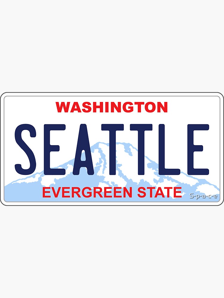 "Seattle license plate" Sticker for Sale by Space Redbubble
