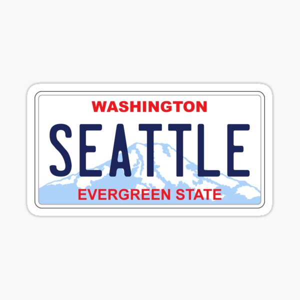 Seattle license plate Sticker