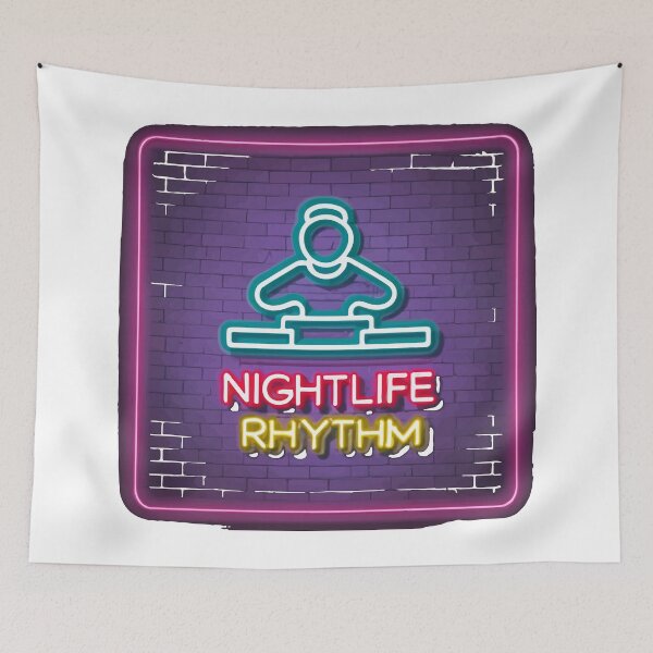 Item preview, Neon Nightlife Rhythm - DJ Music Club Sign designed and sold by NiftyWrx.