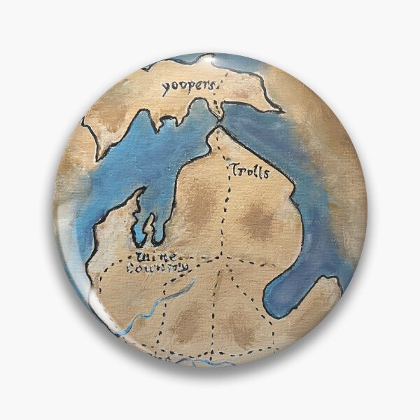 Item preview, Michigan map  designed and sold by pretzartgallery.