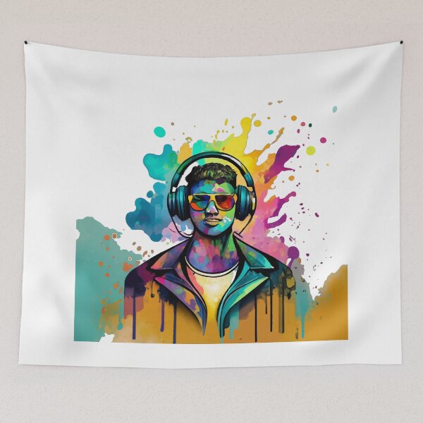 Item preview, Colorful DJ Silhouette Art designed and sold by NiftyWrx.