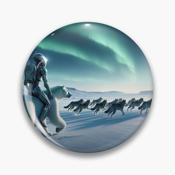 Item preview, Cosmic Trek - Alien Astride Polar Bear with Wolf Pack designed and sold by leyfinder.