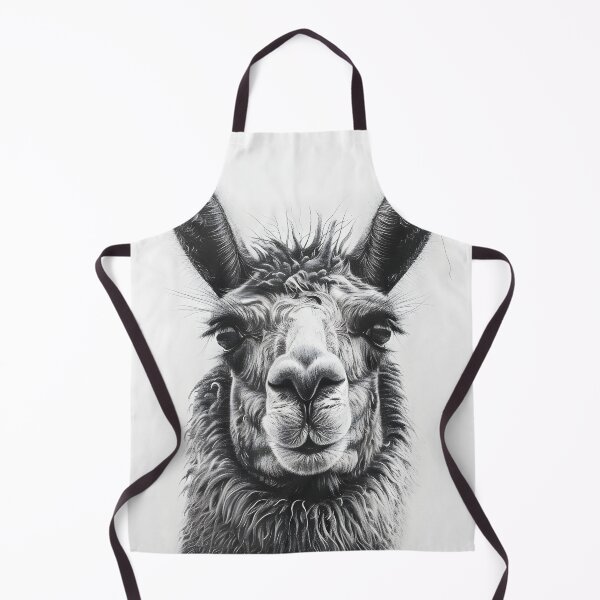Item preview, Black and white pencil drawing of a llama designed and sold by Pencil-Art.