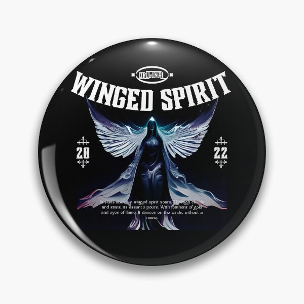 Item preview, Winged spirit | Mysterious Figure with Wings Illustration | Black Background designed and sold by RM-Journey.