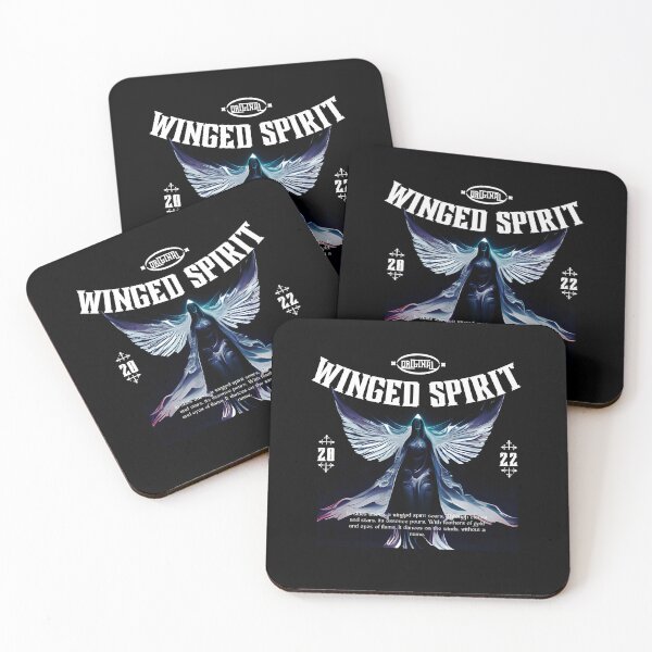 Item preview, Winged spirit | Mysterious Figure with Wings Illustration | Black Background designed and sold by RM-Journey.