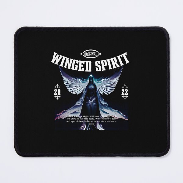 Item preview, Winged spirit | Mysterious Figure with Wings Illustration | Black Background designed and sold by RM-Journey.