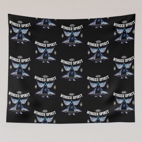 Item preview, Winged spirit | Mysterious Figure with Wings Illustration | Black Background designed and sold by RM-Journey.