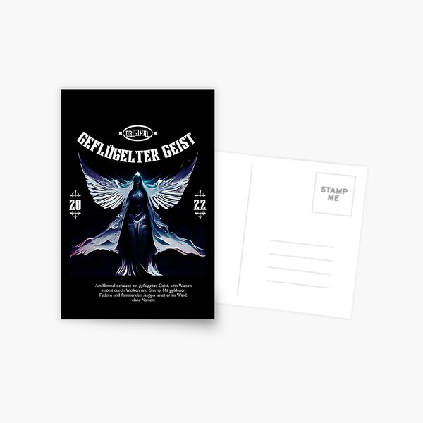 Item preview, Geflügelte Seele | Mysterious Figure with Wings Illustration | Black Background designed and sold by RM-Journey.