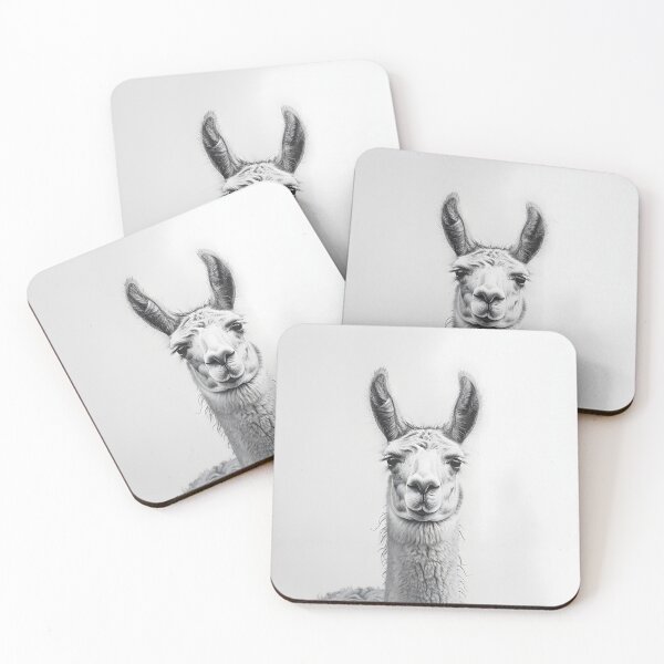 Item preview, Black and white pencil drawing of a llama  designed and sold by Pencil-Art.