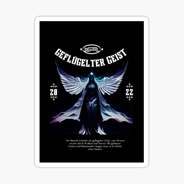 Item preview, Geflügelte Seele | Mysterious Figure with Wings Illustration | Black Background designed and sold by RM-Journey.
