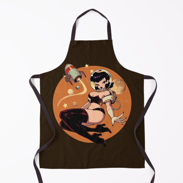 Item preview, Astronaut Betty Pinup cartoon girl designed and sold by blackdogshop.