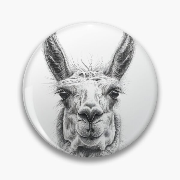 Item preview, Black and white pencil drawing of a llama  designed and sold by Pencil-Art.