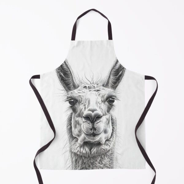 Item preview, Black and white pencil drawing of a llama designed and sold by Pencil-Art.