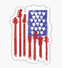American Flag Guitars Sticker