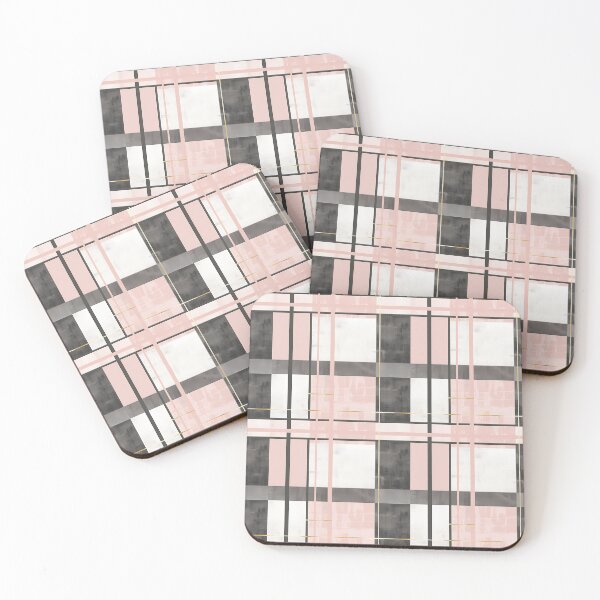 Item preview, Aesthetic City Girl - Chic Urban Colorful Print with Gold Grey & Pink Checkered Bloks- High Contrast designed and sold by eluxyumdecor.