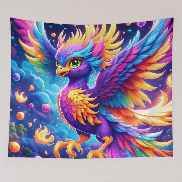 Item preview, Cute phoenix flying in night sky designed and sold by KirstenStar.