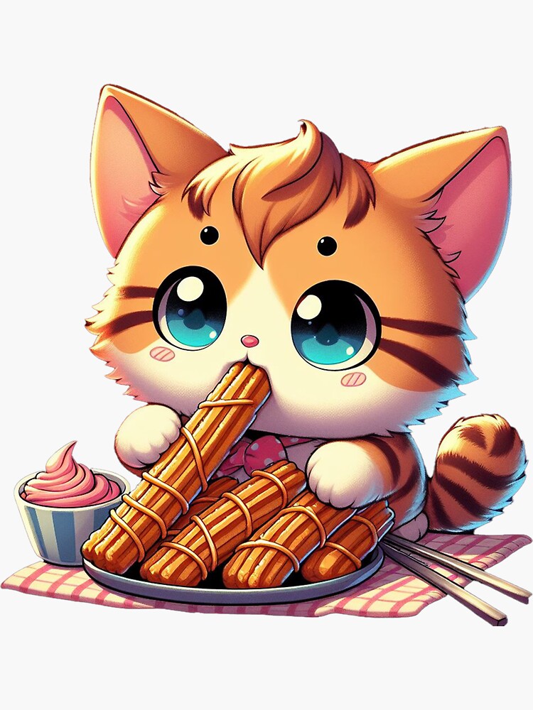 Cute Cat Eats Churros