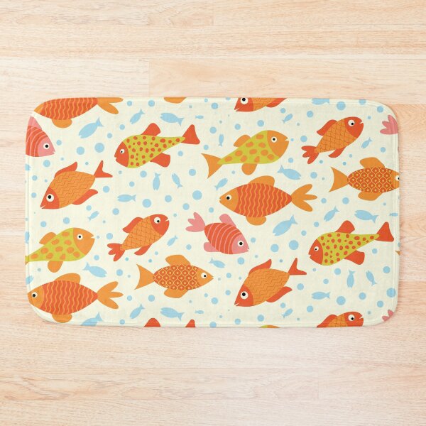 Item preview,  Cute Bright Colorful Fish Pattern on White Background  designed and sold by Yasminepatterns .