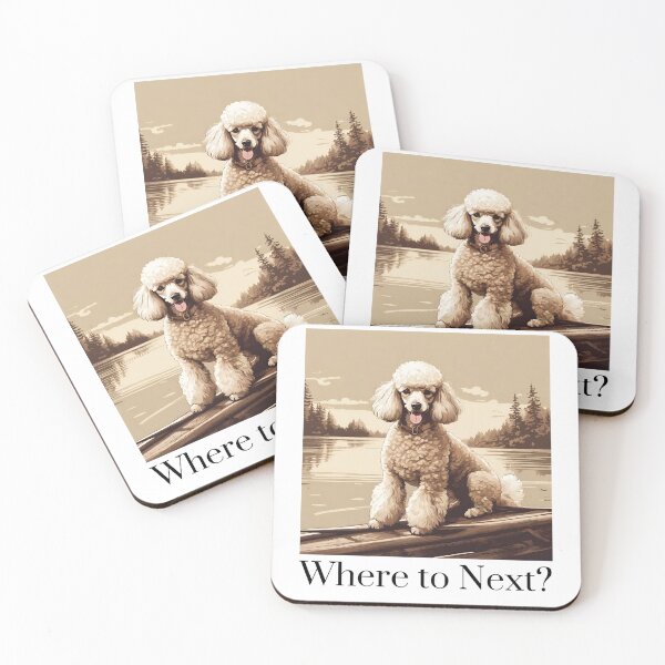Item preview, Where to next? Fishing poodle travel dog dad lover vintage designed and sold by SoulfulT.