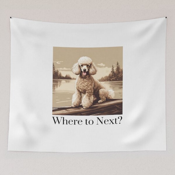 Item preview, Where to next? Fishing poodle travel dog dad lover vintage designed and sold by SoulfulT.
