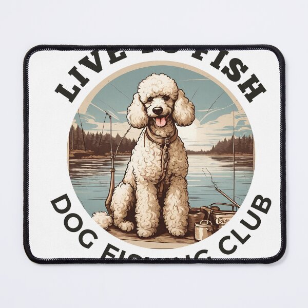 Item preview, Live to fish Fishing red poodle travel dog dad lover vintage designed and sold by SoulfulT.