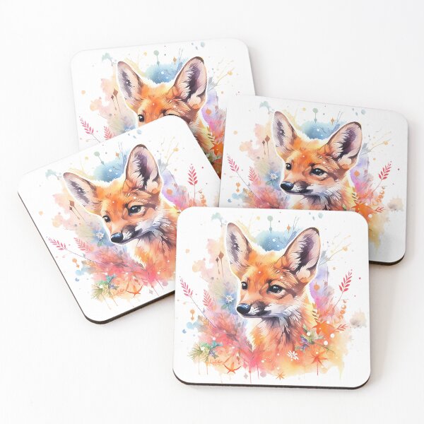 Item preview, watercolor fox designed and sold by maniabx.