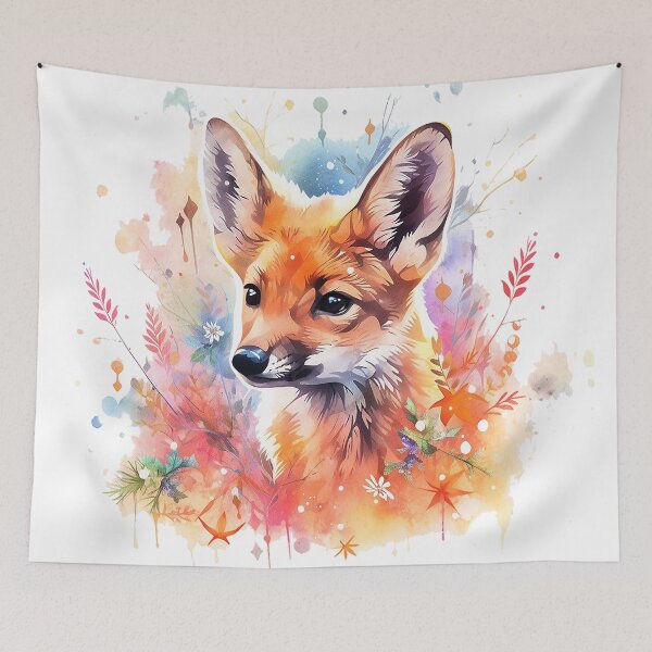 Item preview, watercolor fox designed and sold by maniabx.