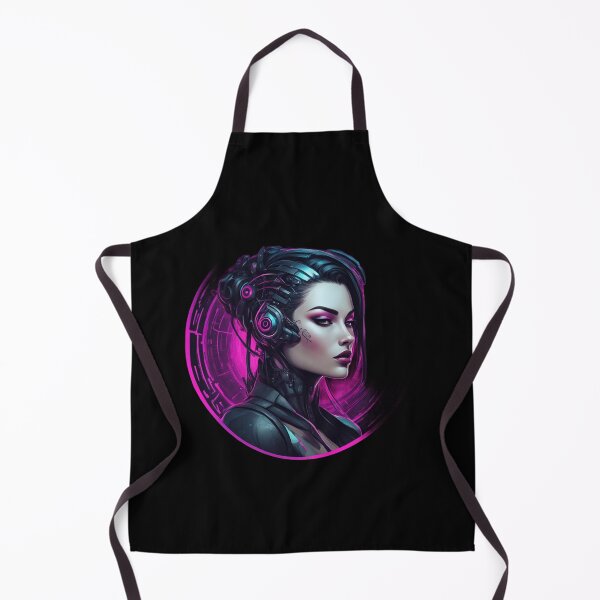 Aperçu de l'œuvre Fille augmentée Cyberpunk, logo rond, sexy créée et vendue par Burn-Ego.