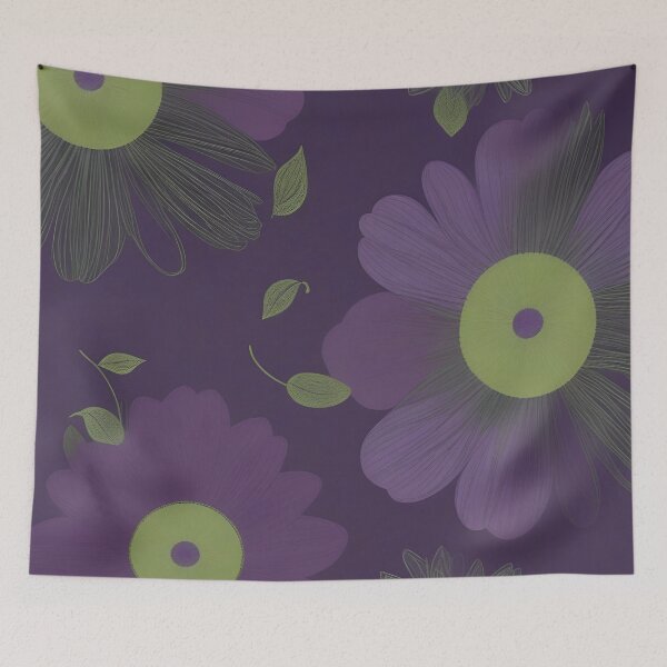 Item preview, RogerPattern - "Floral in shades of purple and green" designed and sold by RogerPattern.