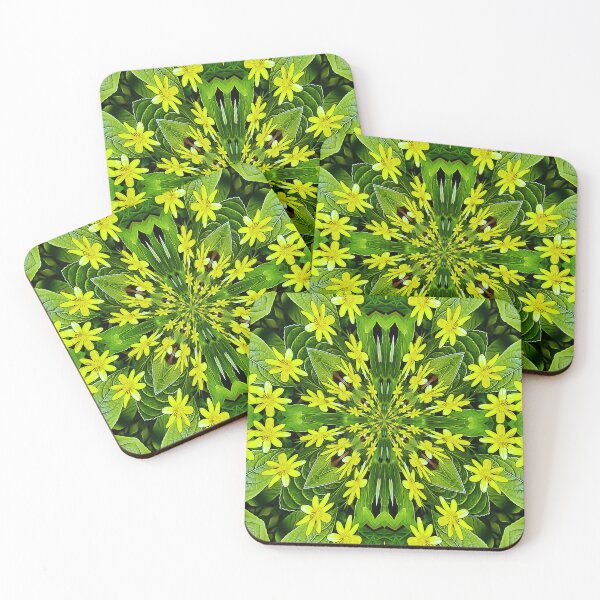 Item preview, Pattern from Lesser celandine emerging from a carpet of ground elder leaves.  designed and sold by Robin3DT.