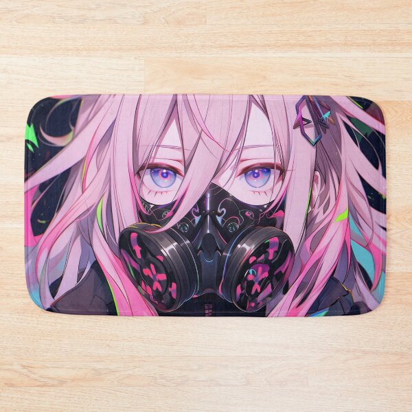 Item preview, Edgy Neon Cyberpunk Mask Anime Girl designed and sold by bubblegoth.