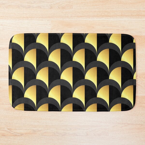 Item preview, Art Deco Golden And Black Half Fan Pattern designed and sold by DEC02.