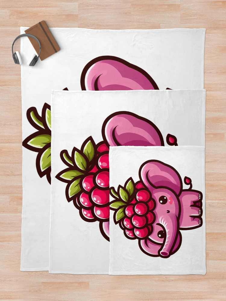 Thumbnail 5 of 6, Throw Blanket, Elephant Raspberry designed and sold by Delidream.