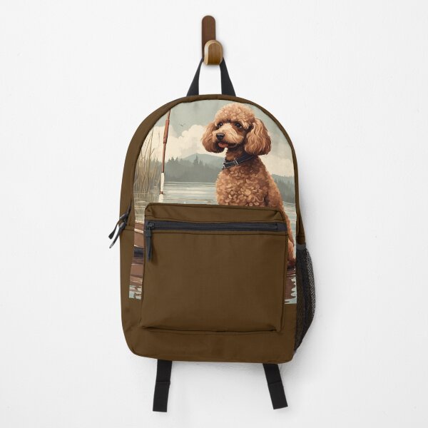 Item preview, Fishing with poodle buddy red poodle travel dog dad vintage boat designed and sold by SoulfulT.