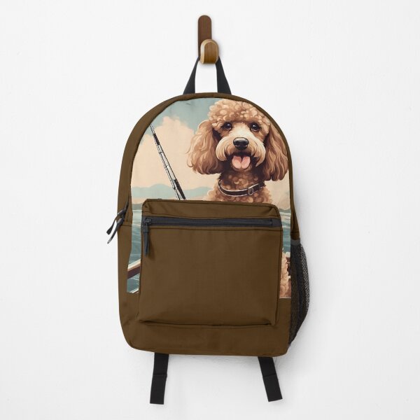 Item preview, Fishing with poodle buddy red poodle travel dog dad boat vintage  designed and sold by SoulfulT.