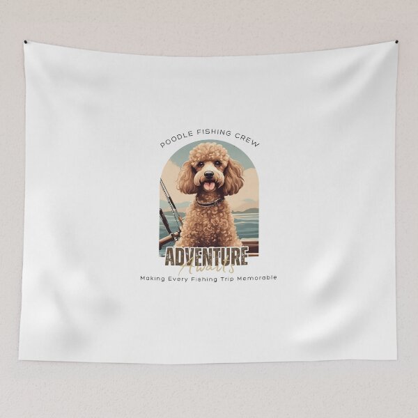 Item preview, Poodle fishing crew red poodle travel dog dad boat vintage  designed and sold by SoulfulT.