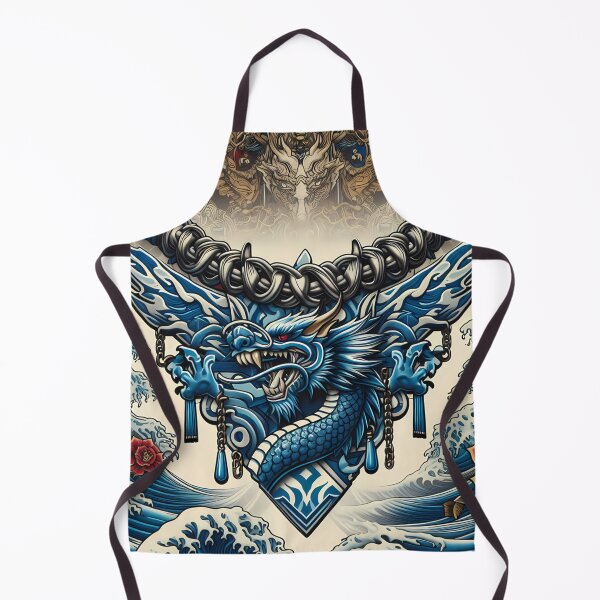 Item preview, Intricate Blue Dragon Wrapped in Chains Amidst Blooming Flowers designed and sold by aminz4.