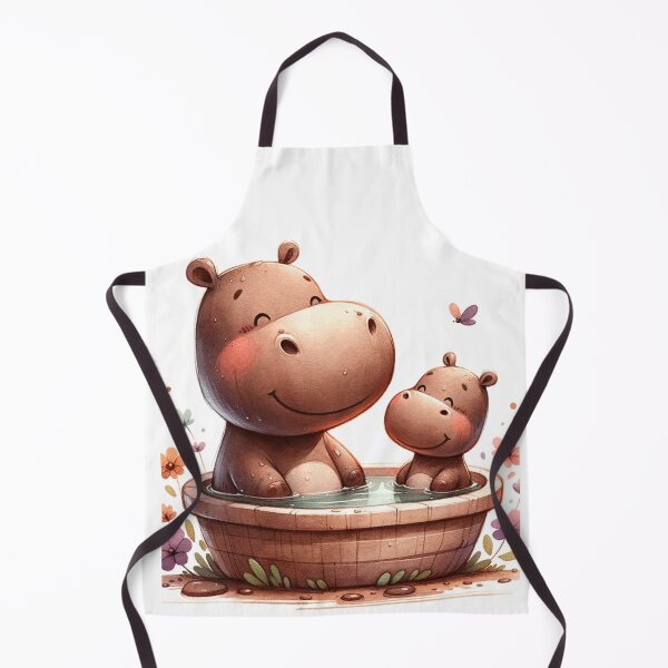 Item preview, Hippo Harmony: Joyful Couple in the Water designed and sold by 0penvimark.