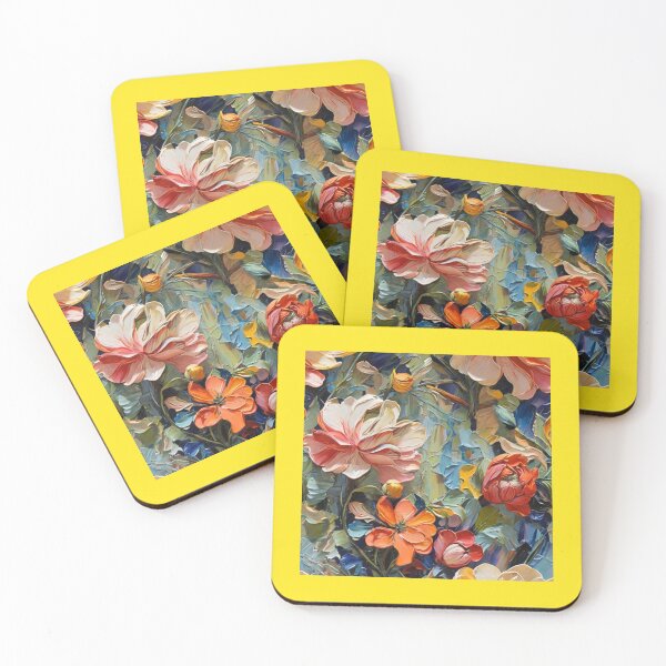 Item preview, Colorful Textured Flowers and Thick Layers Paint designed and sold by redask2me.