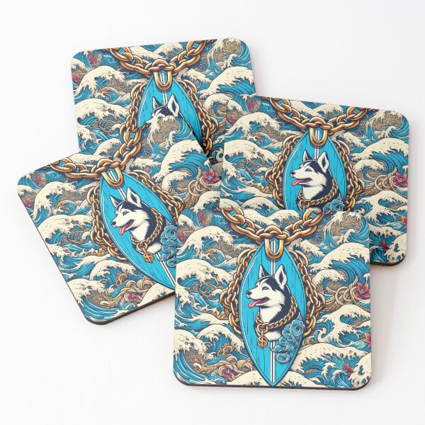 Item preview, Intricately Designed Siberian Husky Pendant Amidst Stylized Ocea designed and sold by aminz4.