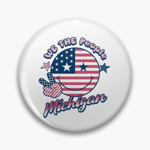 Item preview, The People of Michigan American Flag Smiley Face designed and sold by rroulette77.