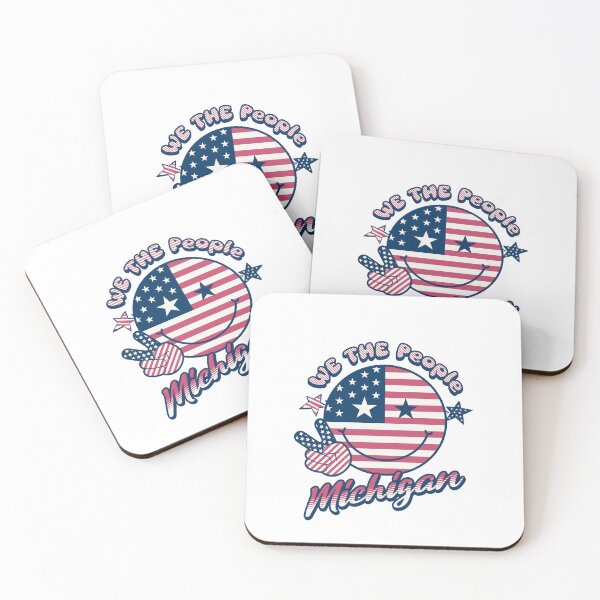 Item preview, The People of Michigan American Flag Smiley Face designed and sold by rroulette77.