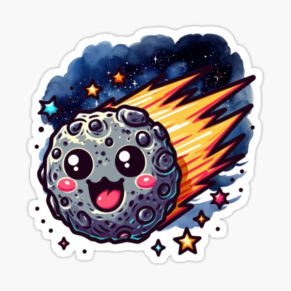 Item preview, Cute Kawaii Meteor With Fiery Tail Sticker designed and sold by AlienOccupation.