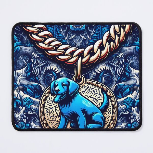 Item preview, Intricate Blue and Gold Pendant Featuring a Labrador Puppy designed and sold by aminz4.